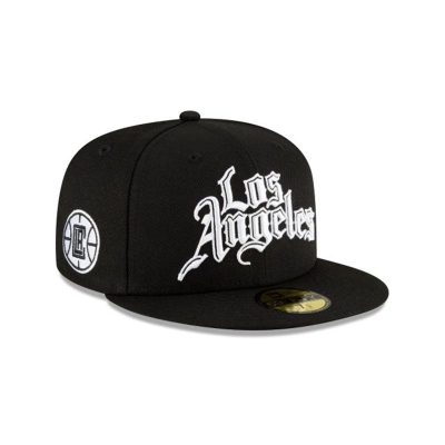 Blue Los Angeles Clippers Hat - New Era NBA City Edition 59FIFTY Fitted Caps USA7451823